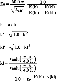 [All formulas for Eeff and Zo calculation]